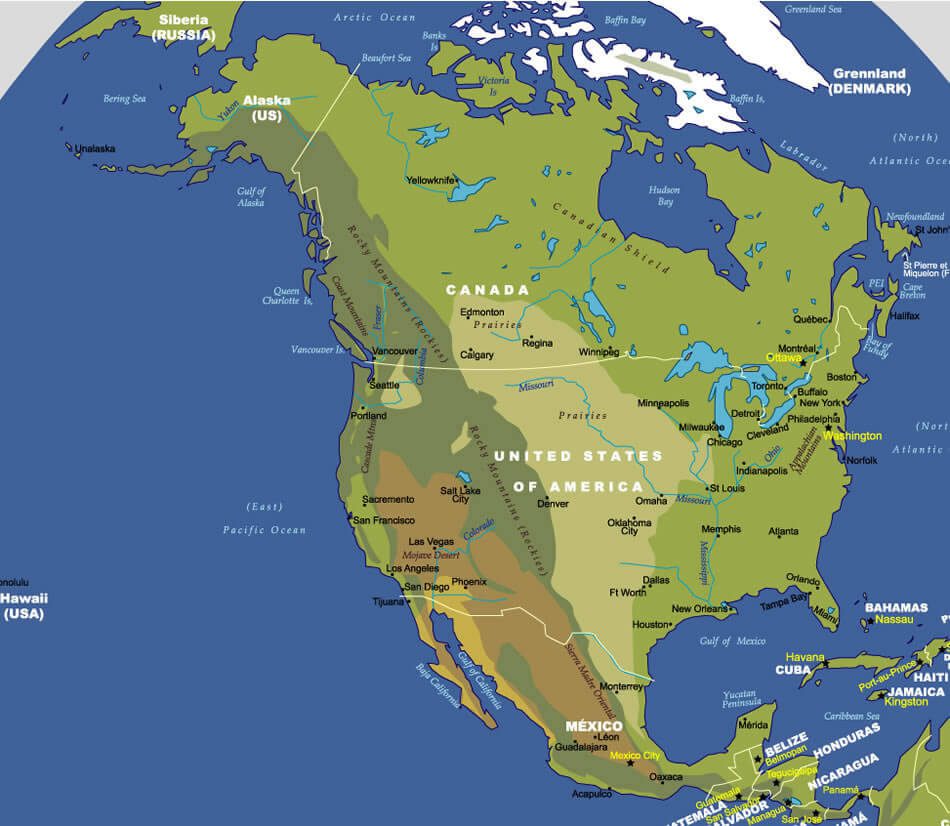 map of north america